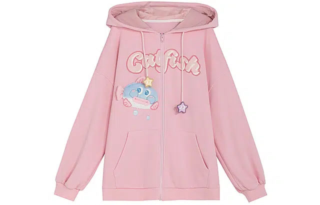 森女部落 原创奶油少女风闺蜜装早秋外套春秋连帽长袖衣服卫衣 女款