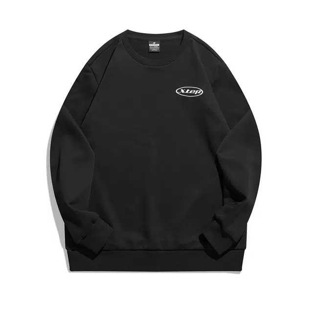 特步 纯色宽松圆领套头卫衣 女款