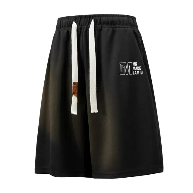 兰缪 日系通勤舒适透气亲肤柔软复古美式百搭户外运动休闲短裤 男女同款