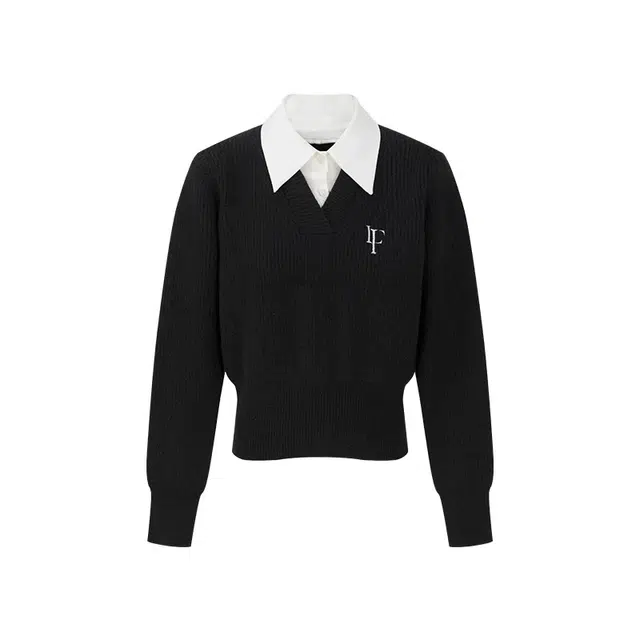 红蜻蜓 学院风假两件刺绣套头毛衣针织衫 女款