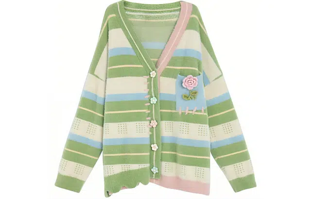 森女部落 森屿海岛~原创甜美温柔慵懒风毛衣空调房中长款毛针织衫 女款