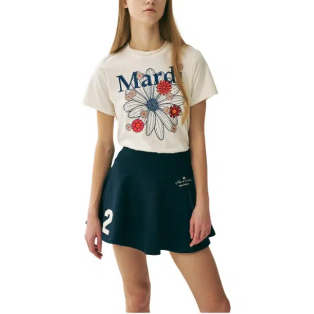 MARDI MERCREDI SS25 SLIM TSHIRT FLOWERMARDI BLOSSOM_CREAM T