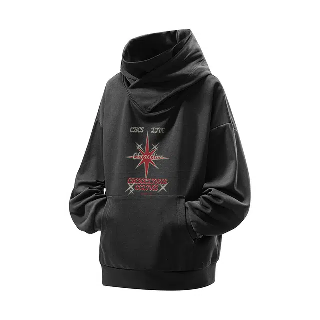 草本初色 字母几何图案印花连帽卫衣 男女同款