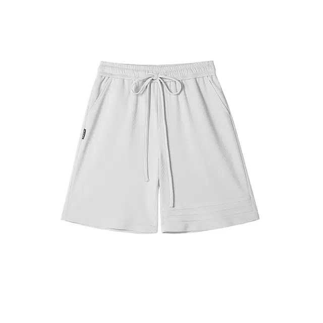 宝米卡 三条杠设计高端运动裤子宽松五分裤美式卫裤休闲短裤 男女同款