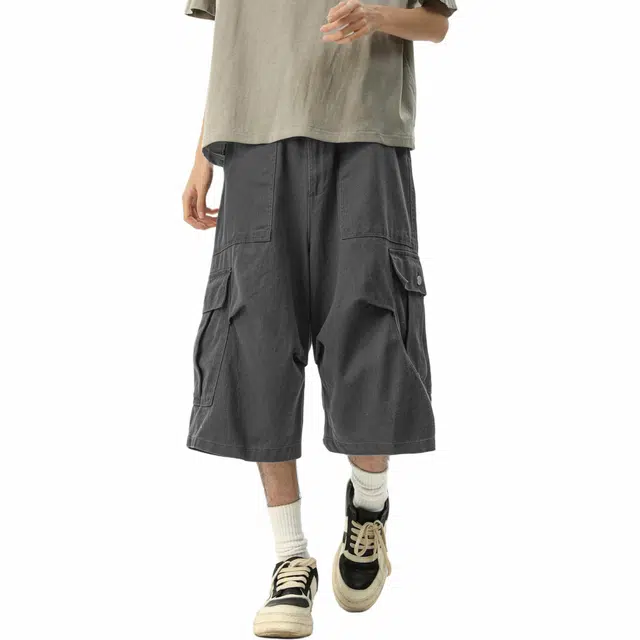 颂希尔 美式七分工装直筒宽松百搭潮牌休闲短裤 男女同款