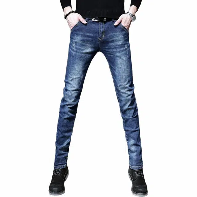 吉肯蒂 高级休闲简约舒适百搭修身牛仔裤 男款