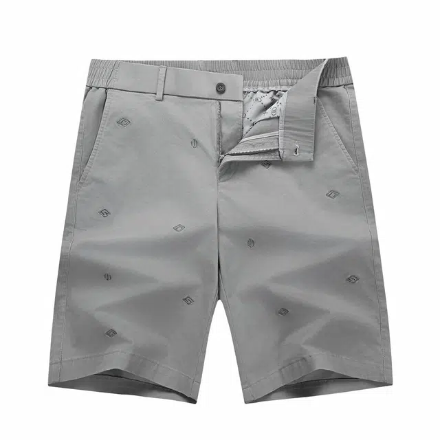 与狼共舞 名牌宽松痞帅修身轻奢显瘦满印绣花跑步商务休闲短裤 男女同款