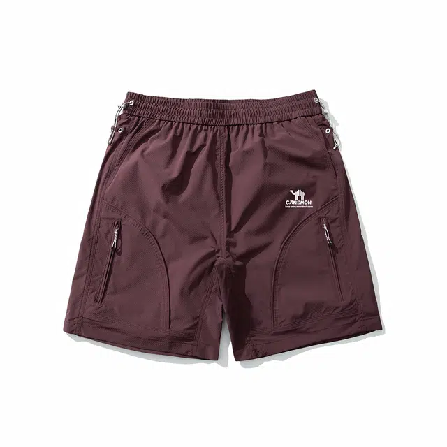 领航骆驼 美式高街户外字母中腰舒适系带百搭宽松休闲短裤 男款