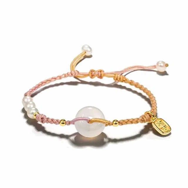 余笙情 福牌平安喜乐转运平安扣 新中式开运手工编绳事事如意 织物 手绳 男女同款情侣款