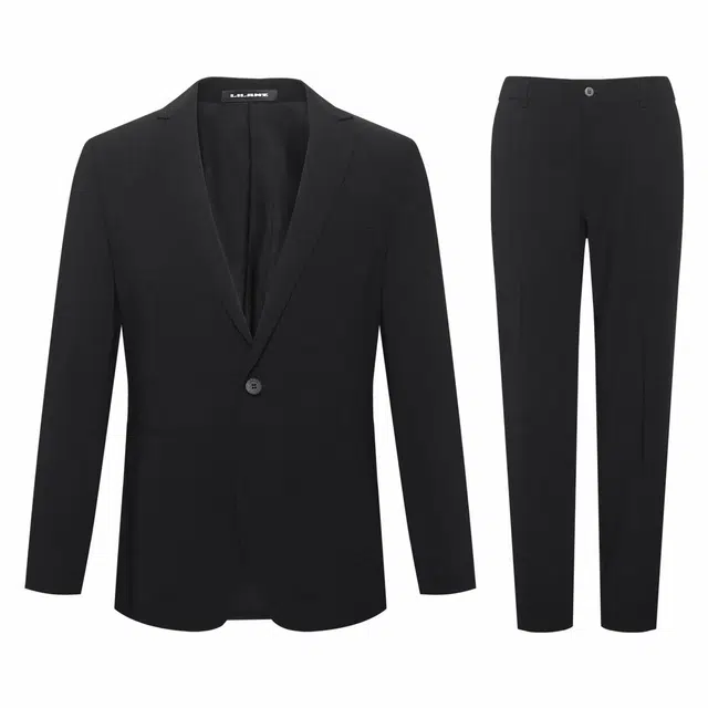 利郎 纯色商务休闲百搭修身西装套装 男款