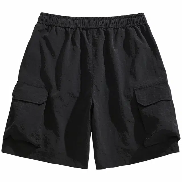 稻草人 美式高街复古基础款简约品牌字母印花图案宽松休闲口袋设计流行百搭舒适工装短裤 男女同款