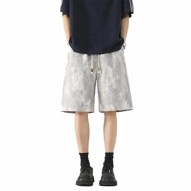佐菲利 美式扎染小众五分潮流设计感宽松时尚舒适百搭休闲短裤 男女同款
