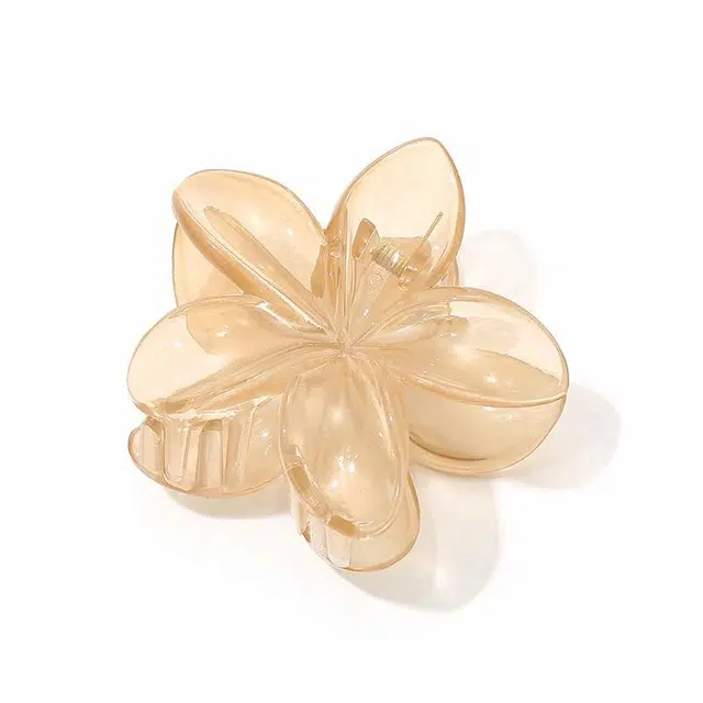 如花梦 轻奢复古花朵气质后脑勺盘发鲨鱼 亚克力 发夹 女款