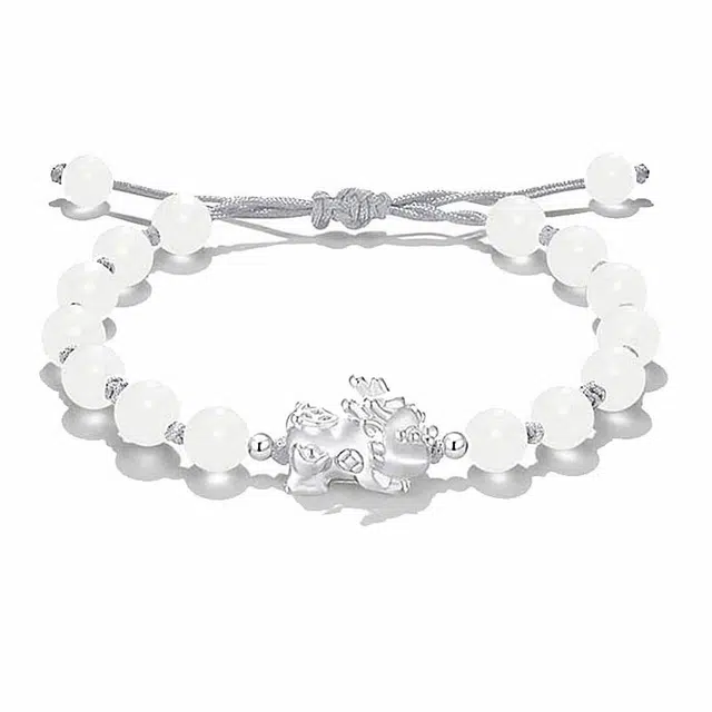 余笙情 【八方来财】招财貔貅吞金兽国风佛珠转运招财纳福有钱花平安喜乐诸事顺利国潮新中式#好运 白玉菩提 手链 男女同款情侣款