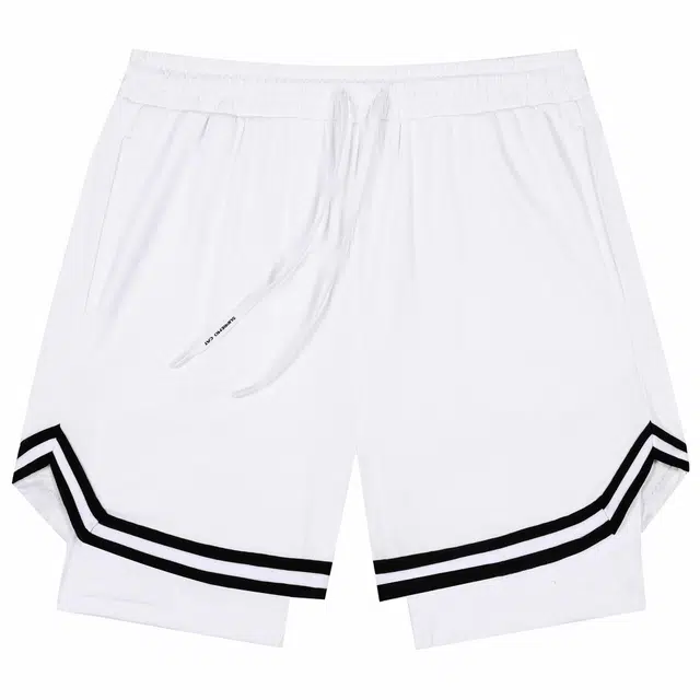 吾皇猫 渐变美式复古基础简约百搭舒适透气运动跑步防偷窥裤子休闲假两件短裤五分篮球裤 男女同款