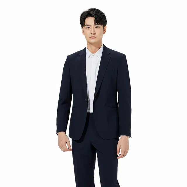 利郎 商场同款纯色平驳领商务休闲一粒扣西装套装 男款