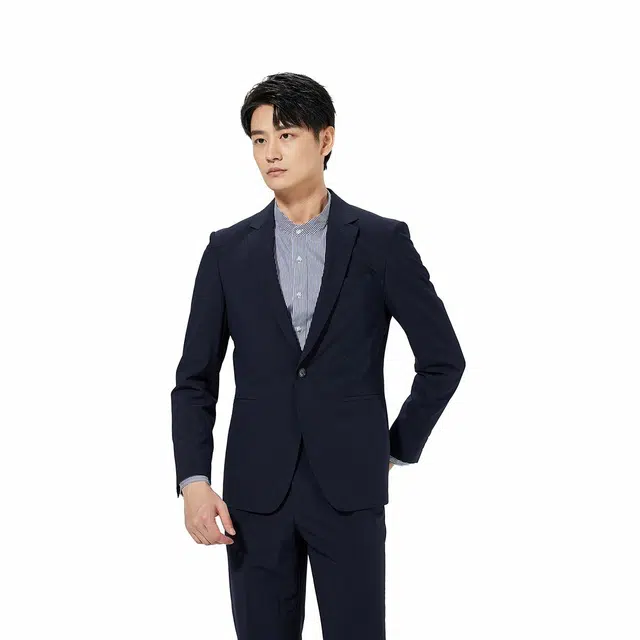 利郎 商场同款平驳领商务休闲一粒扣西装套装 男款 蓝色