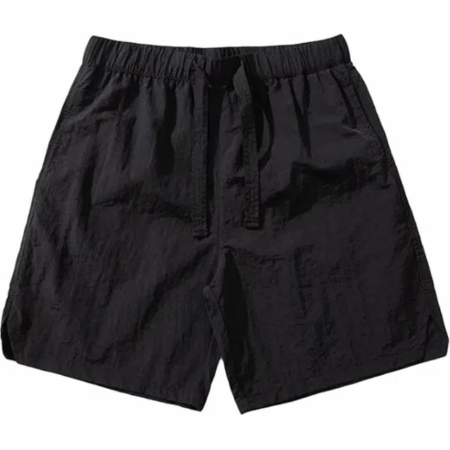 隐狼世家 潮牌百搭舒适时尚五分中腰宽松系带纯色休闲短裤 男款