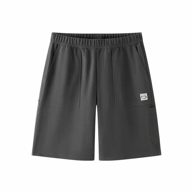 森马 宽松针织肌理感潮流百搭休闲短裤 男款