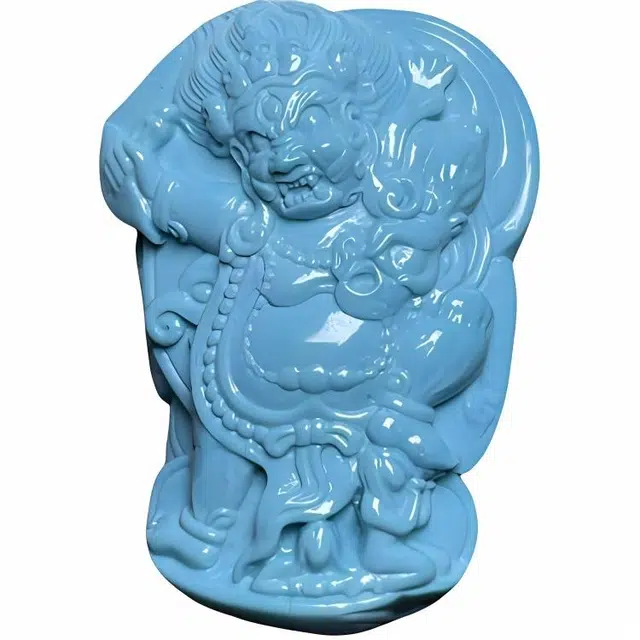 灵运宝 #转运招财湖北原矿高瓷玉化料精工雕刻大黑天瓷釉级玻璃瓷一物一图无油无水#好运 绿松石 吊坠 男女同款情侣款