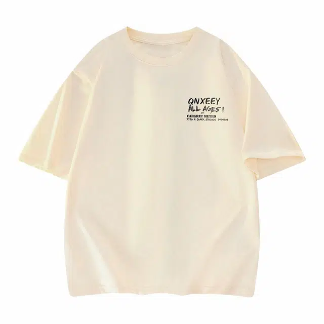 Qnxeey Vintage Cartoon Print T-Shirt