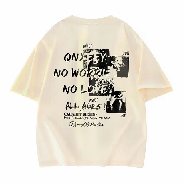 Qnxeey Vintage Cartoon Print T-Shirt