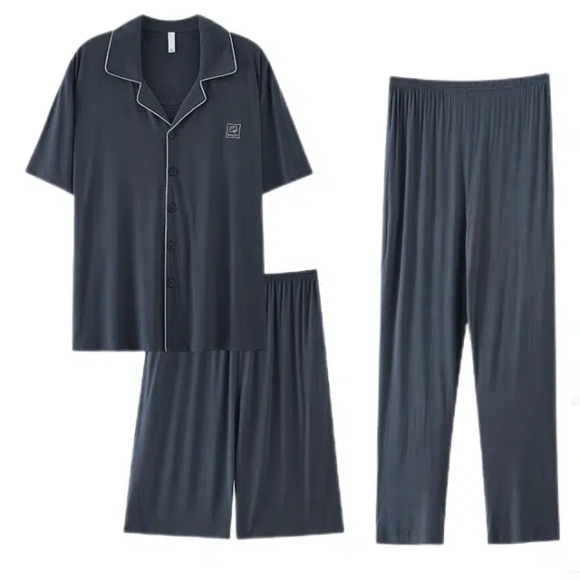 潞优野 舒适休闲亲肤长裤家居服睡衣套装 男款