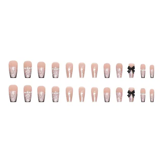 馨枕居 成熟大气芭蕾  穿戴甲 中长款黑色跳色 纯色