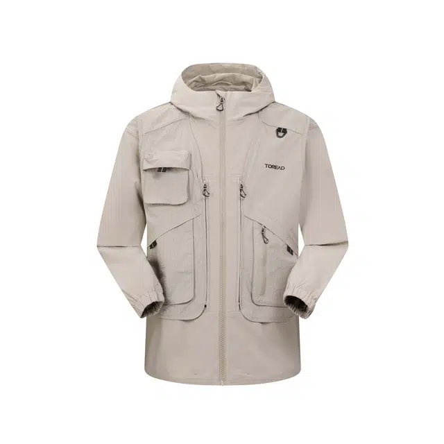 探路者 探路者春夏户外徒步防泼水轻量透气连帽可拆休闲舒适马甲 男款