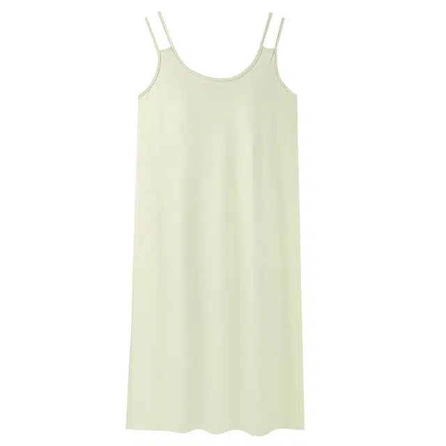 顶瓜瓜 带胸垫性感无袖吊带纯色小清新休闲家居服睡裙 女款 图片色