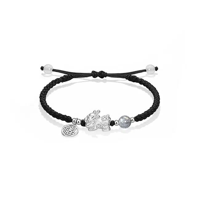 饰伴 新中式国潮轻奢 小众设计 高级 平安 好运 招财纳福 好运 织物 手绳 男女同款情侣款