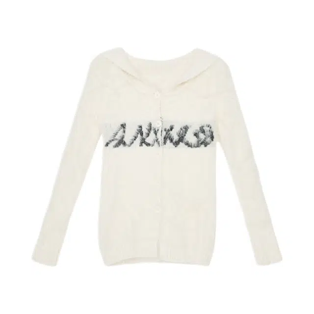 柏黛妃 一字领慵懒风字母软糯针织衫 女款