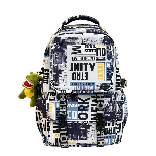 三只小鸭 潮酷涂鸦时尚百搭 尼龙 双肩包 常规 男女同款情侣款 多色