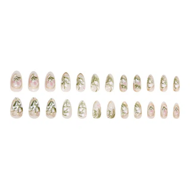 馨枕居 兰花甜美  穿戴甲 短款裸色纯色 爆闪