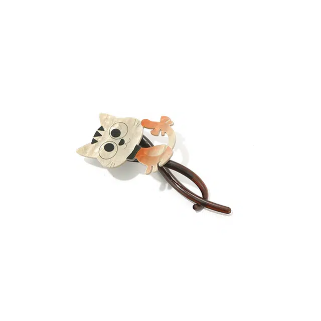 如花梦 可爱小猫高端丸子头 亚克力 发夹 女款