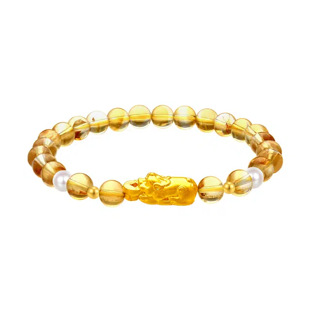 梦金园 招财进宝 时来运转 八方来财 小众寓意好#好运天然 黄水晶 手串 女款