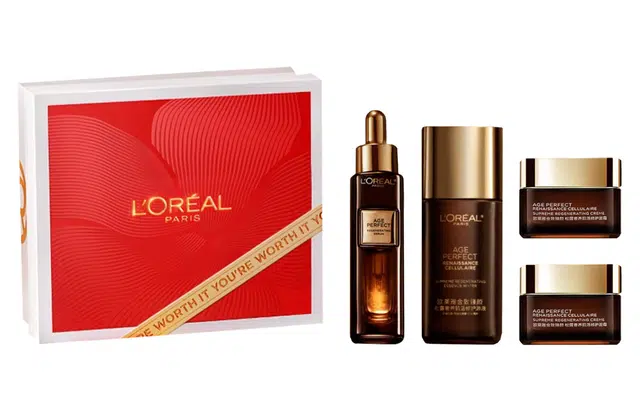 欧莱雅 金致臻颜松露黑金精华面霜护肤套装 保湿补水 四件套