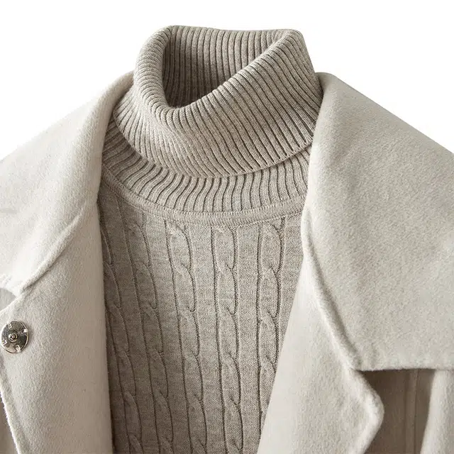 她池 高领修身打底衫简约套头针织衫 女款