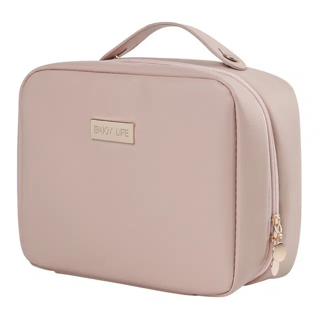 馨枕居 皮质便携防水大容量手提旅行化妆包