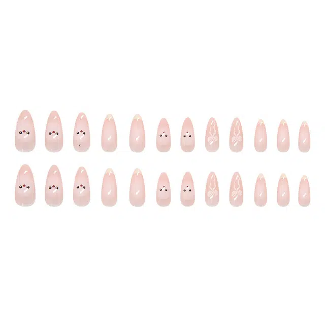 馨枕居 俏皮软萌奶黄法式猫咪  穿戴甲 长款粉色纯色 可爱