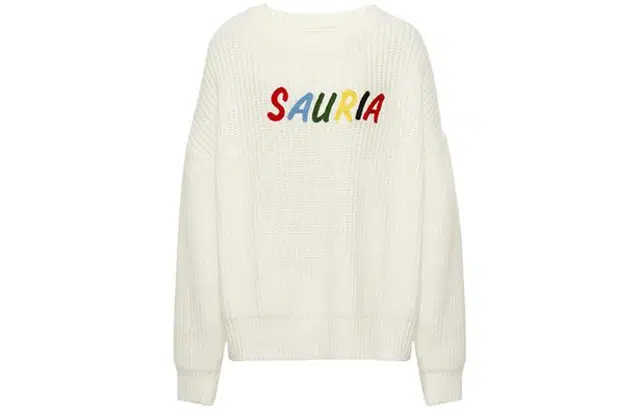 美洋 字母刺绣针织衫 女款 米白色