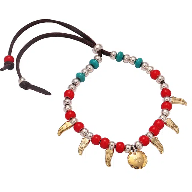 天使之愿 飞鸟牌老鹰头潮流复古#好运 琉璃 手链 男女同款情侣款