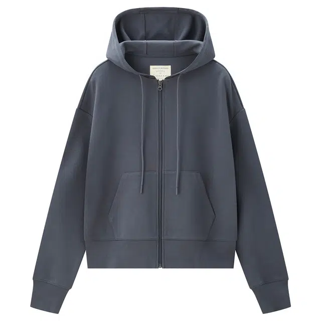 佐丹奴 双面空气层袋鼠兜宽松连帽卫衣 女款