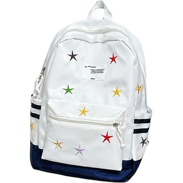 垣途者 高颜值彩色星星日系简约 尼龙 双肩包 男女同款情侣款 多色