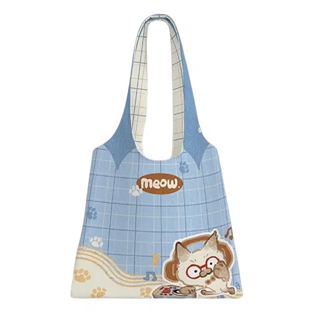 奥松 可爱卡通搓蝶猫软萌 绒面科技布 单肩包 常规 男女同款情侣款 多色