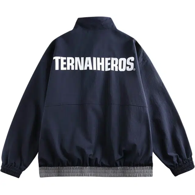 雅鹿 宽松印花立领运动夹克外套 男款