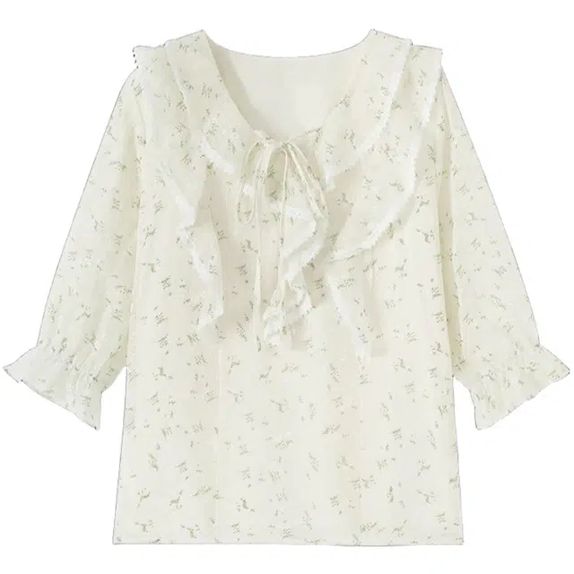 怪力萝莉 舒适时尚通勤透气百搭雪纺衫 女款 杏色