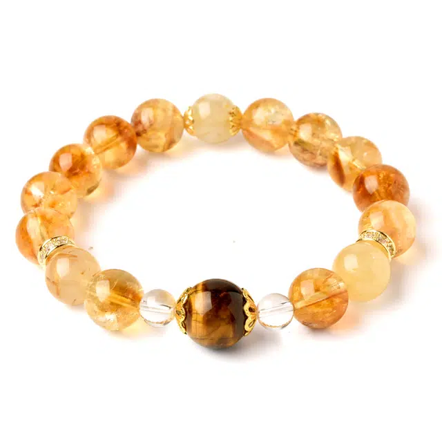 【匠心手作 夏日天光】 灵菲 金光璀璨招财转运转运珠 新中式小众设计百搭时尚高级感幸运#好运 黄水晶 手串 男女同款情侣款