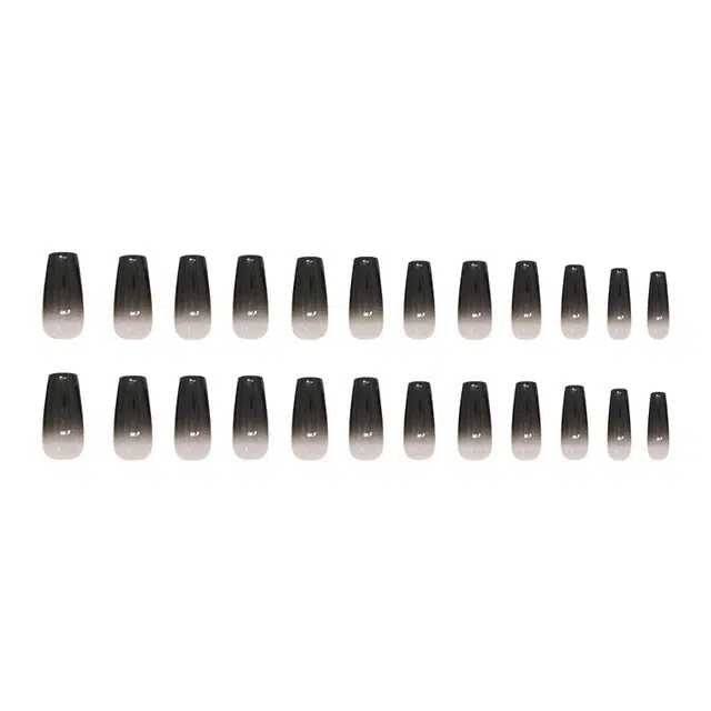 馨枕居 甜酷辣妹风  穿戴甲 杏仁黑色裸色 镜面