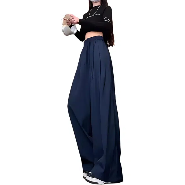 单爵 薄款透气速干直筒休闲裤 男女同款 藏青色